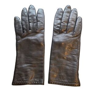 Black leather women’s gloves acrylic lining size small